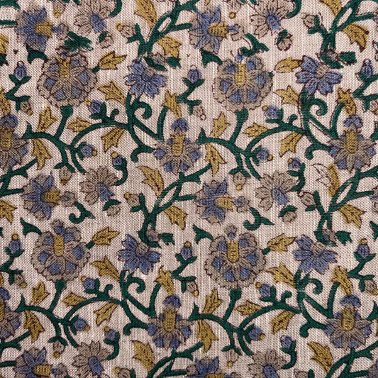 Ghara Linen 58" Block-Printed Jaal Upholstery Fabric