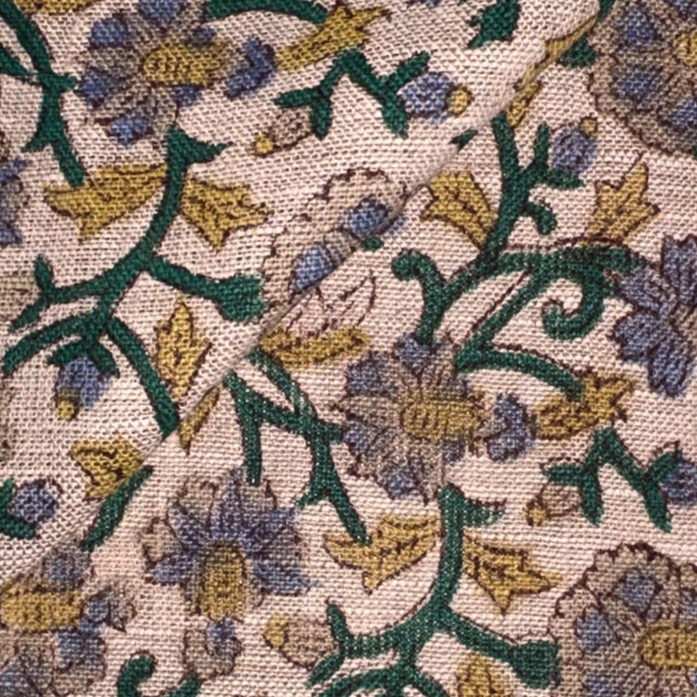 Ghara Block Printed Linen Fabric – Shop Now – Loomkaari – Loomkaari Studio