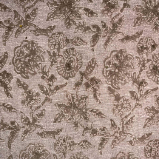 Kamli Linen 58" Block-Printed Jaal Upholstery Fabric