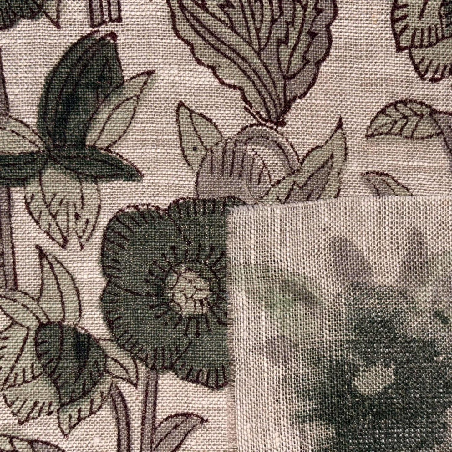 Close-up of a fabric with floral pattern and texture