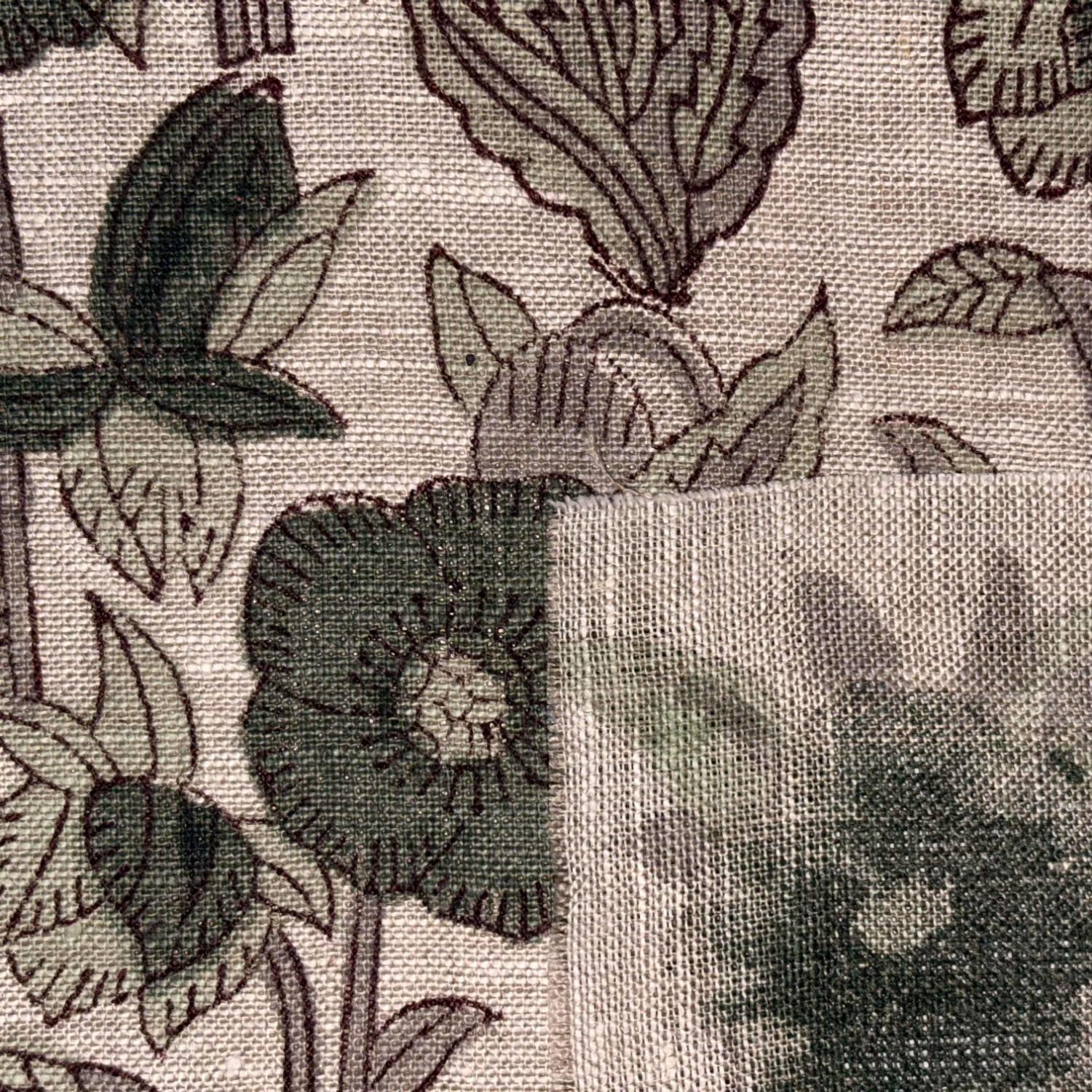Close-up of a fabric with floral pattern and texture