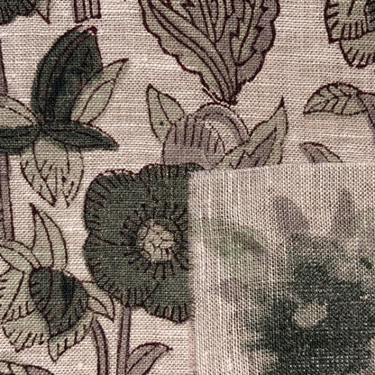 Close-up of a fabric with floral pattern and texture