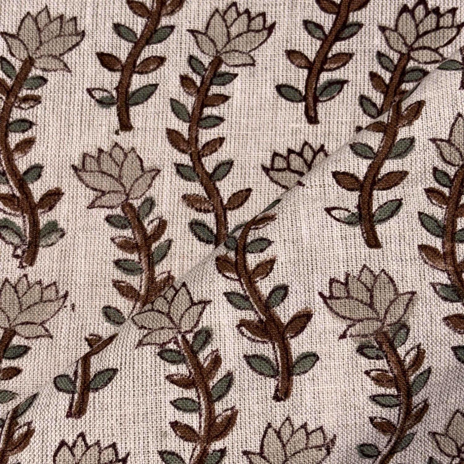 Close-up of fabric with floral pattern on grey background