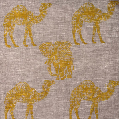 Raiza Block Printed Linen Fabric | Upholstery & Home Décor Fabric