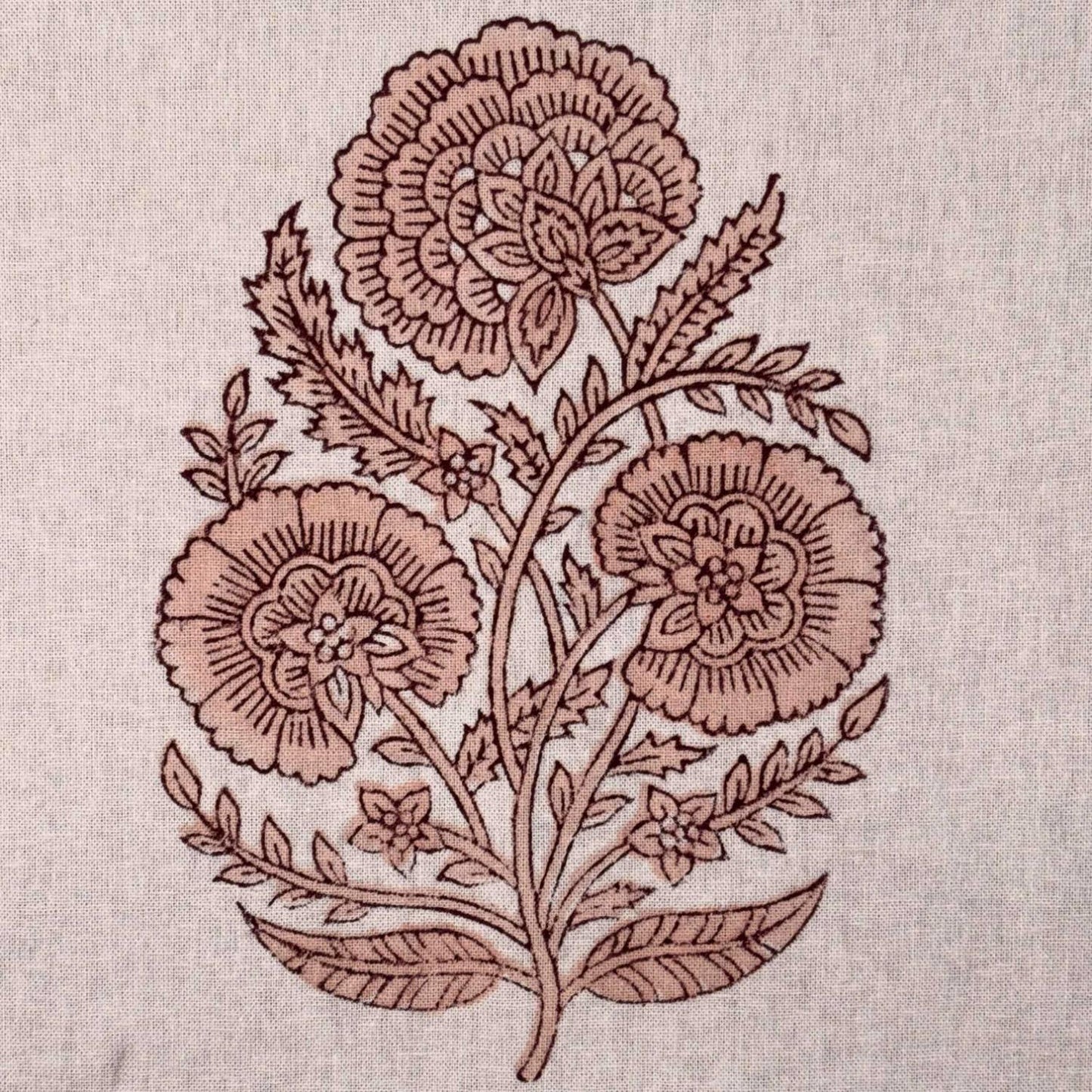 Anaye Cotton 44" Block-Printed Buta Upholstery Fabric