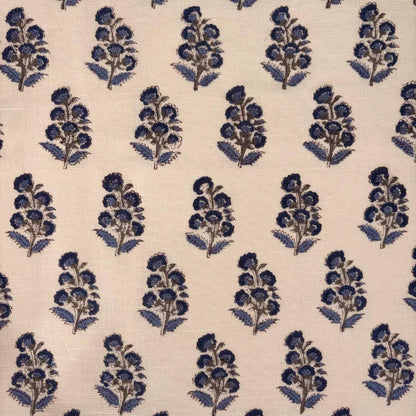 Raina Cotton-Linen 44" Block-Printed Buta Upholstery Fabric