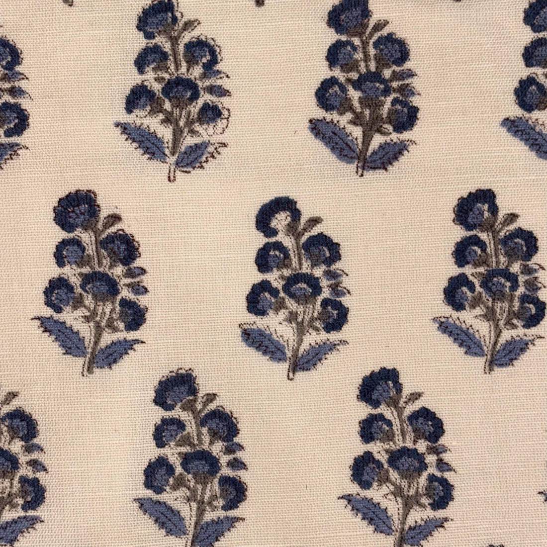 Raina Cotton-Linen 44" Block-Printed Buta Upholstery Fabric