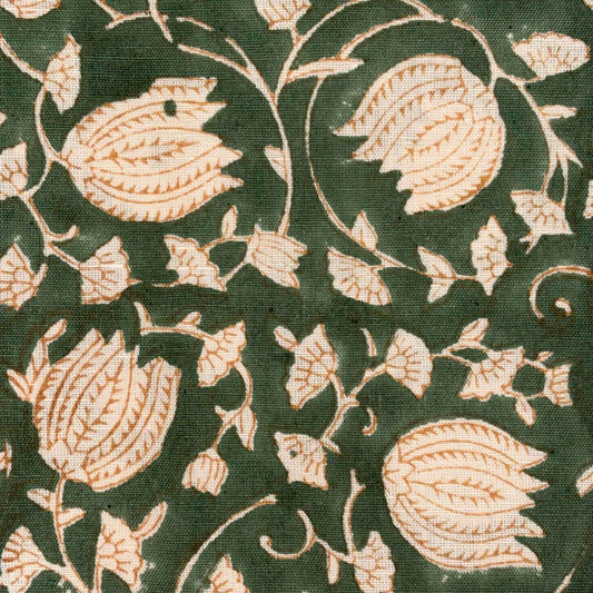 Aradhya Cotton-Linen 44" Block-Printed Jaal Upholstery Fabric