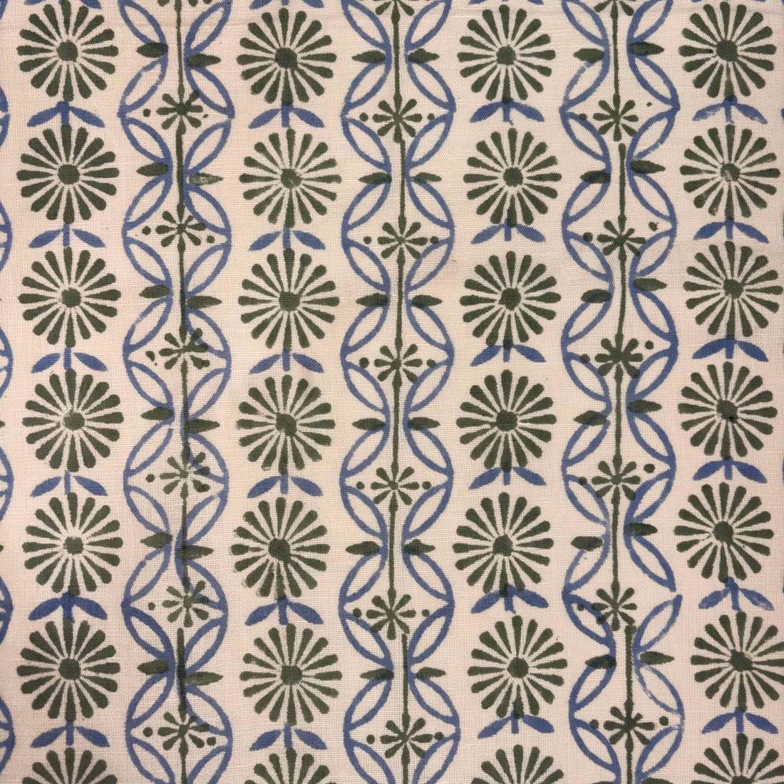 Nitya Cotton-Linen 44" Block-Printed Geometric Upholstery Fabric