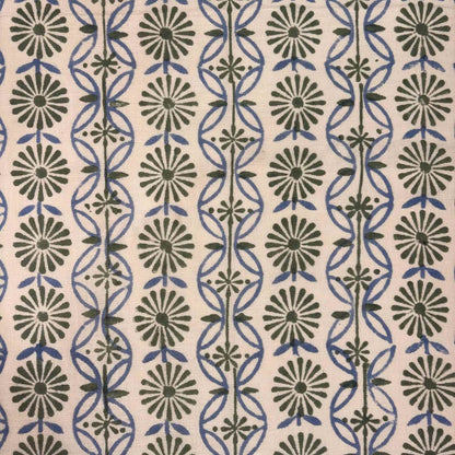 Nitya Cotton-Linen 44" Block-Printed Geometric Upholstery Fabric