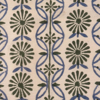 Nitya Cotton-Linen 44" Block-Printed Geometric Upholstery Fabric