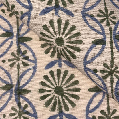 Nitya Cotton-Linen 44" Block-Printed Geometric Upholstery Fabric