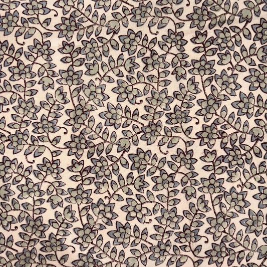 Navya Cotton-Linen 44" Block-Printed Jaal Upholstery Fabric