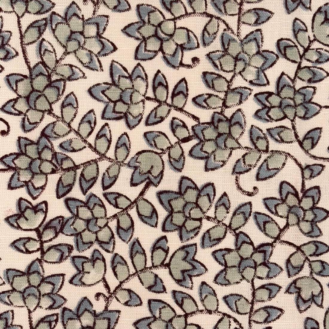 Navya Cotton-Linen 44" Block-Printed Jaal Upholstery Fabric