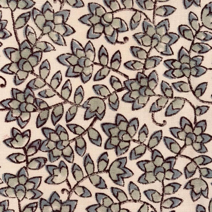 Navya Cotton-Linen 44" Block-Printed Jaal Upholstery Fabric