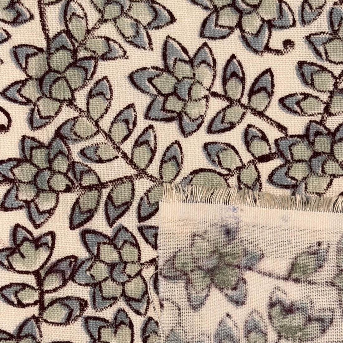 Navya Cotton-Linen 44" Block-Printed Jaal Upholstery Fabric