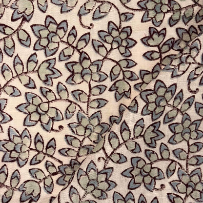 Navya Cotton-Linen 44" Block-Printed Jaal Upholstery Fabric