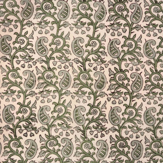 Mahika Cotton-Linen 44" Block-Printed Jaal Upholstery Fabric