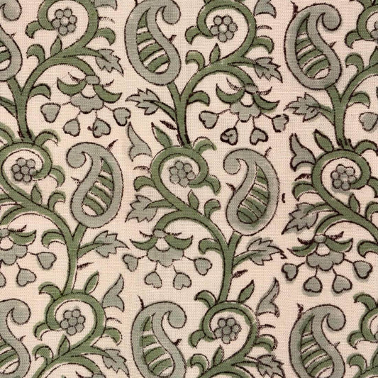 Mahika Cotton-Linen 44" Block-Printed Jaal Upholstery Fabric