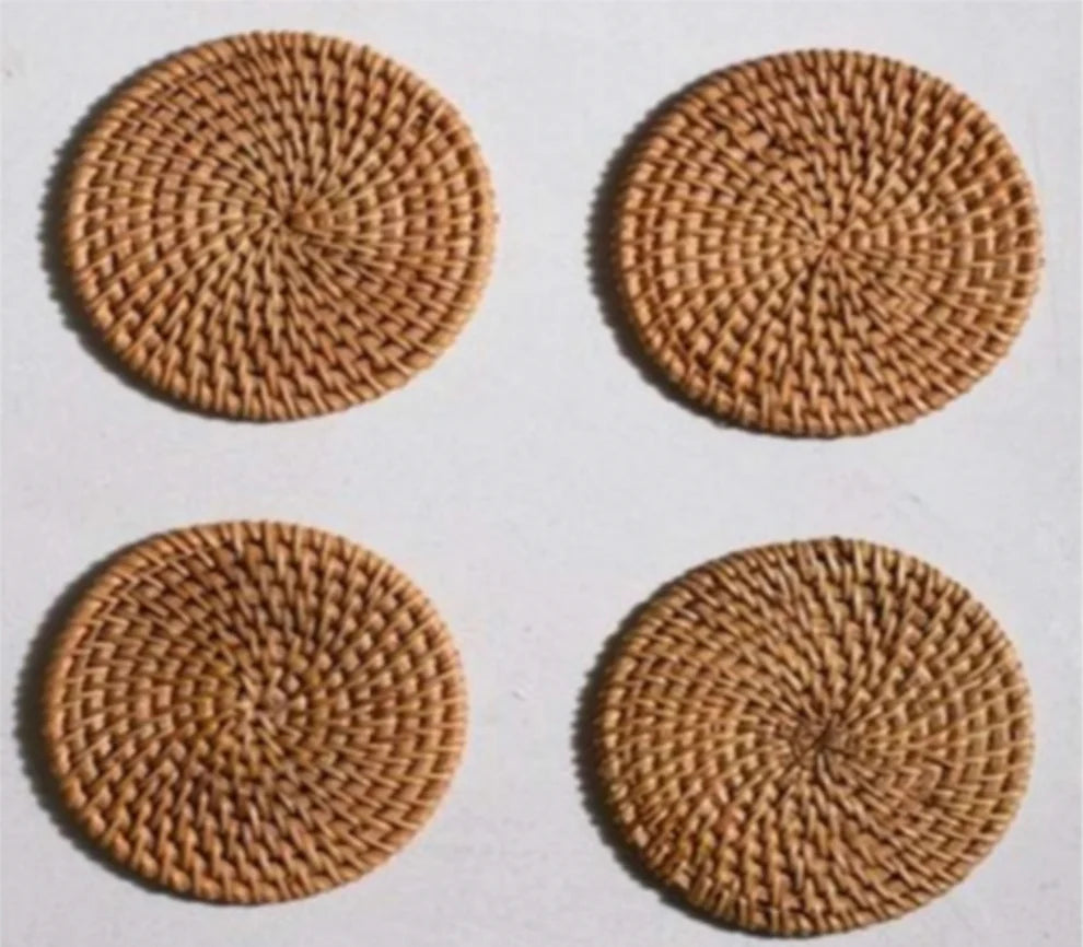 Aara Cane Coaster Set - Round (Set of 4)