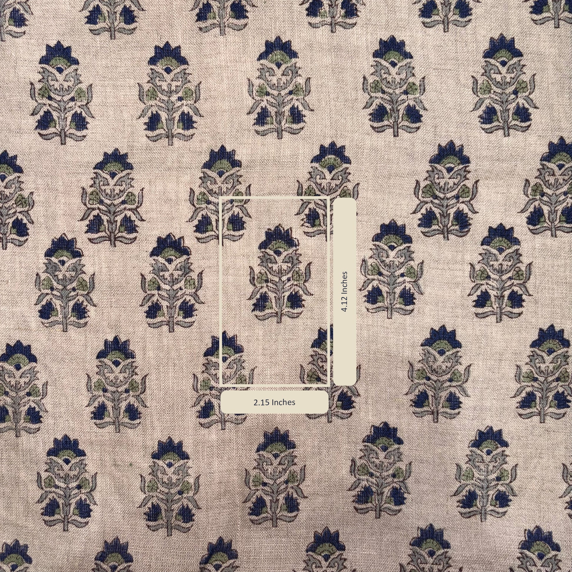 Textile with floral pattern on a grey background