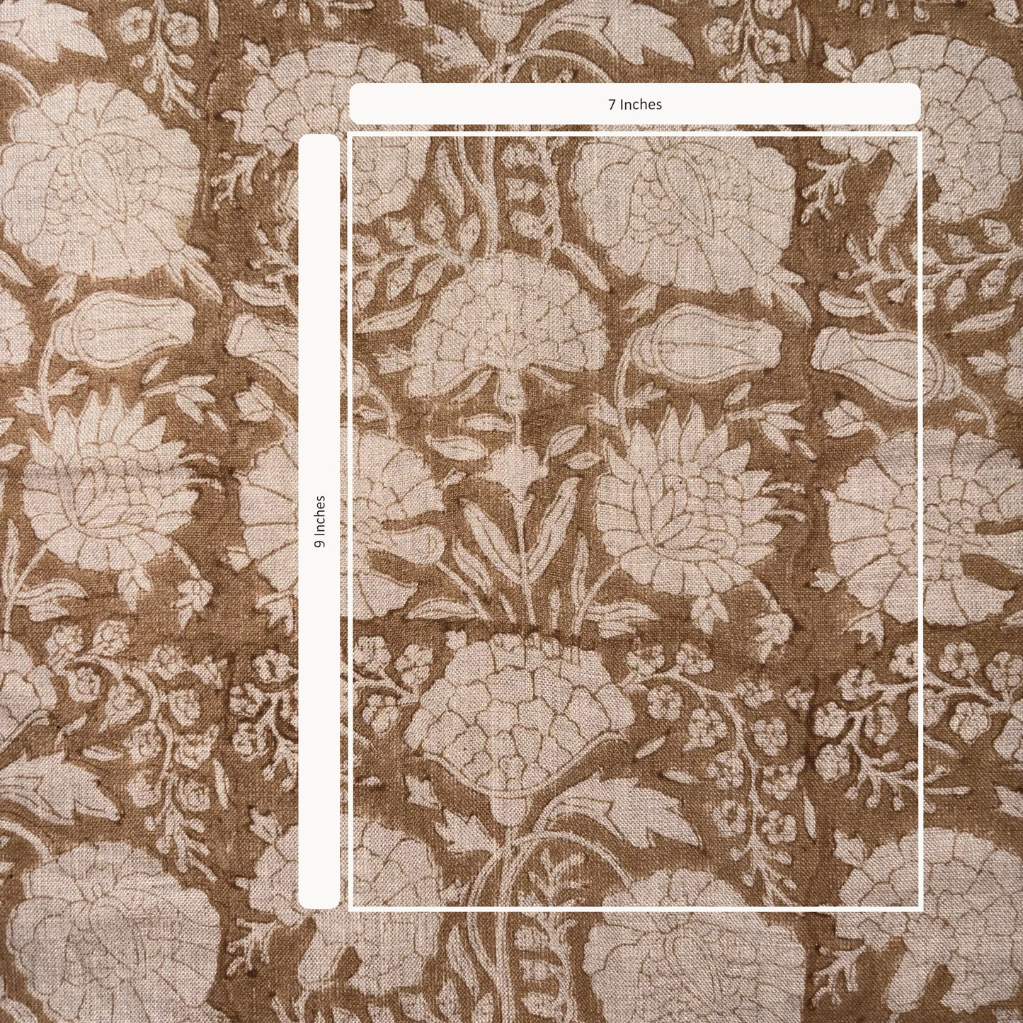 Floral patterned fabric with measurement overlay