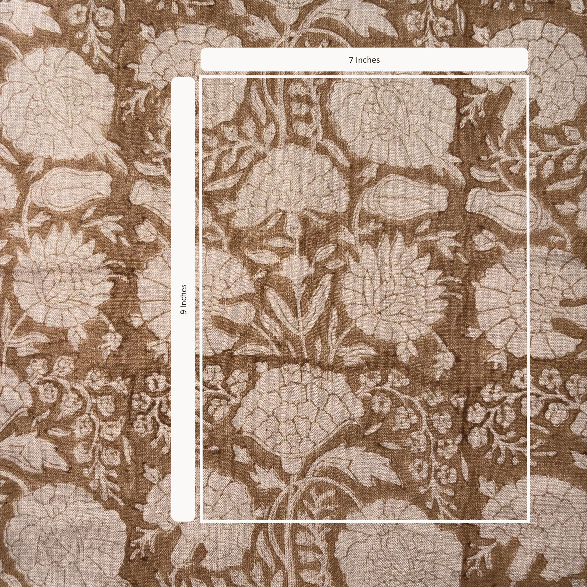 Floral patterned fabric with measurement overlay