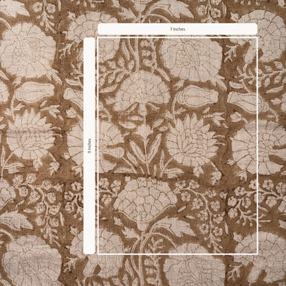 Floral patterned fabric with measurement overlay