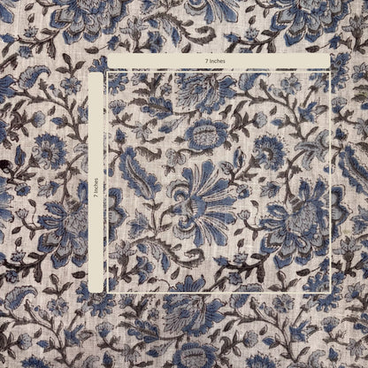 Floral patterned fabric with measurement markings