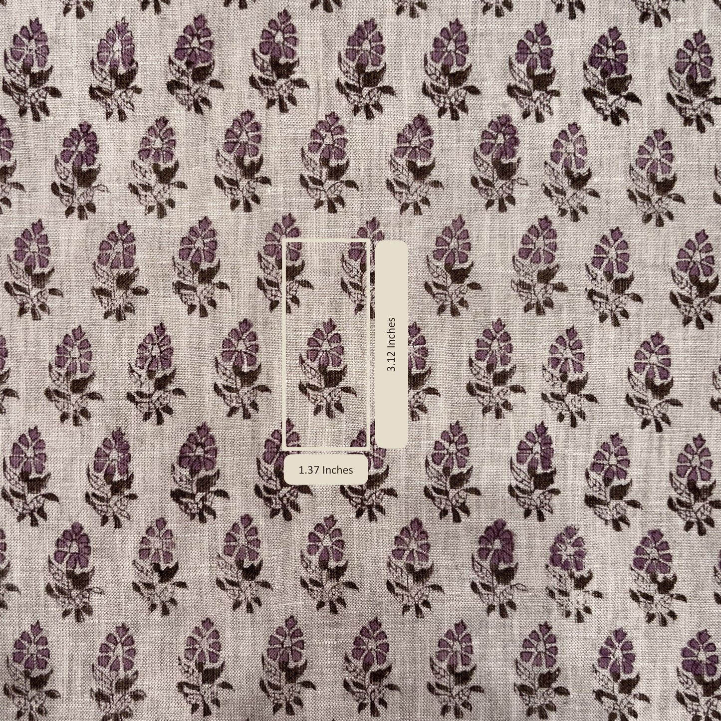 Fabric with pink floral pattern on a grey background