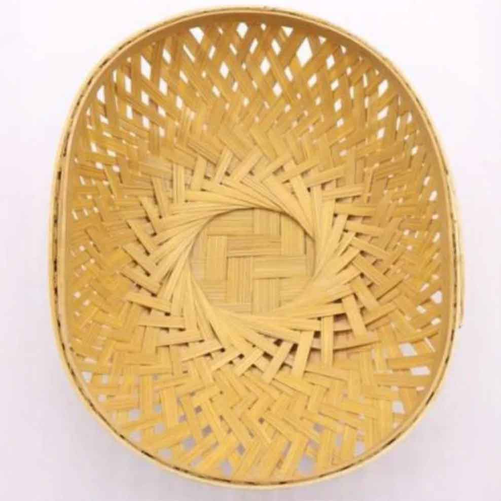 Vanya Oval Bamboo Basket - Natural Finish