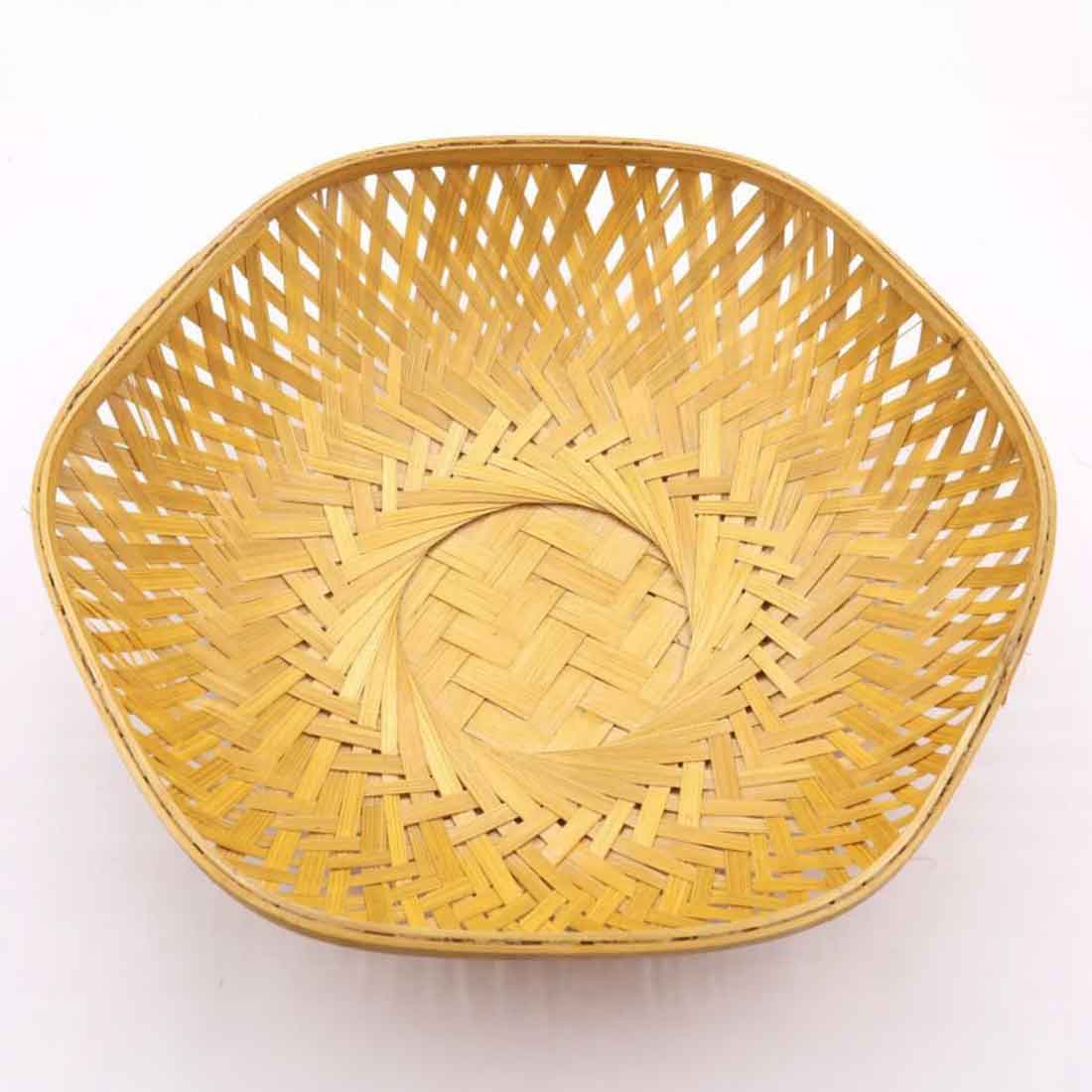 Rangka Hexa Bamboo Basket - Natural Finish