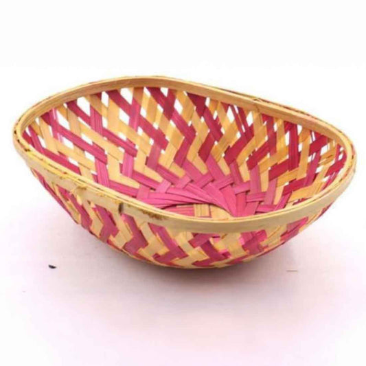 Rangya Oval Bamboo Basket - Handwoven Color Edition