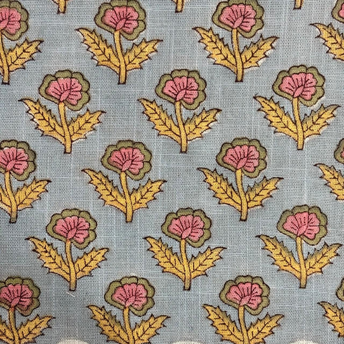 Roselle Cotton 110" Block-Printed Buti Upholstery Fabric
