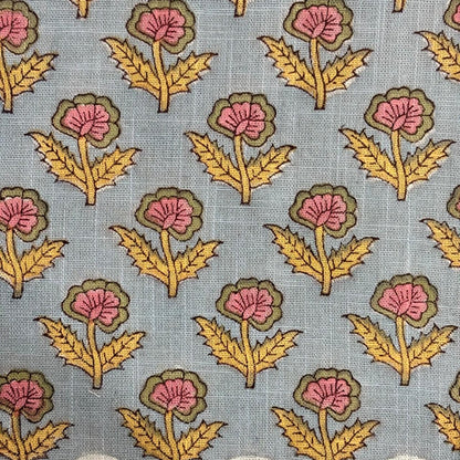 Roselle Cotton 110" Block-Printed Buti Upholstery Fabric