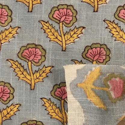 Roselle Cotton 110" Block-Printed Buti Upholstery Fabric