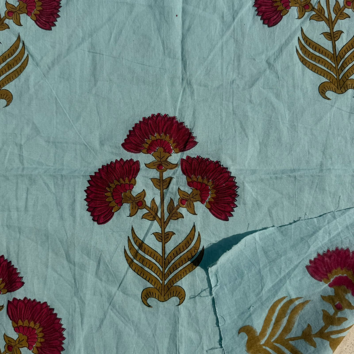 Tavira Cotton 110" Block-Printed Buta Upholstery Fabric