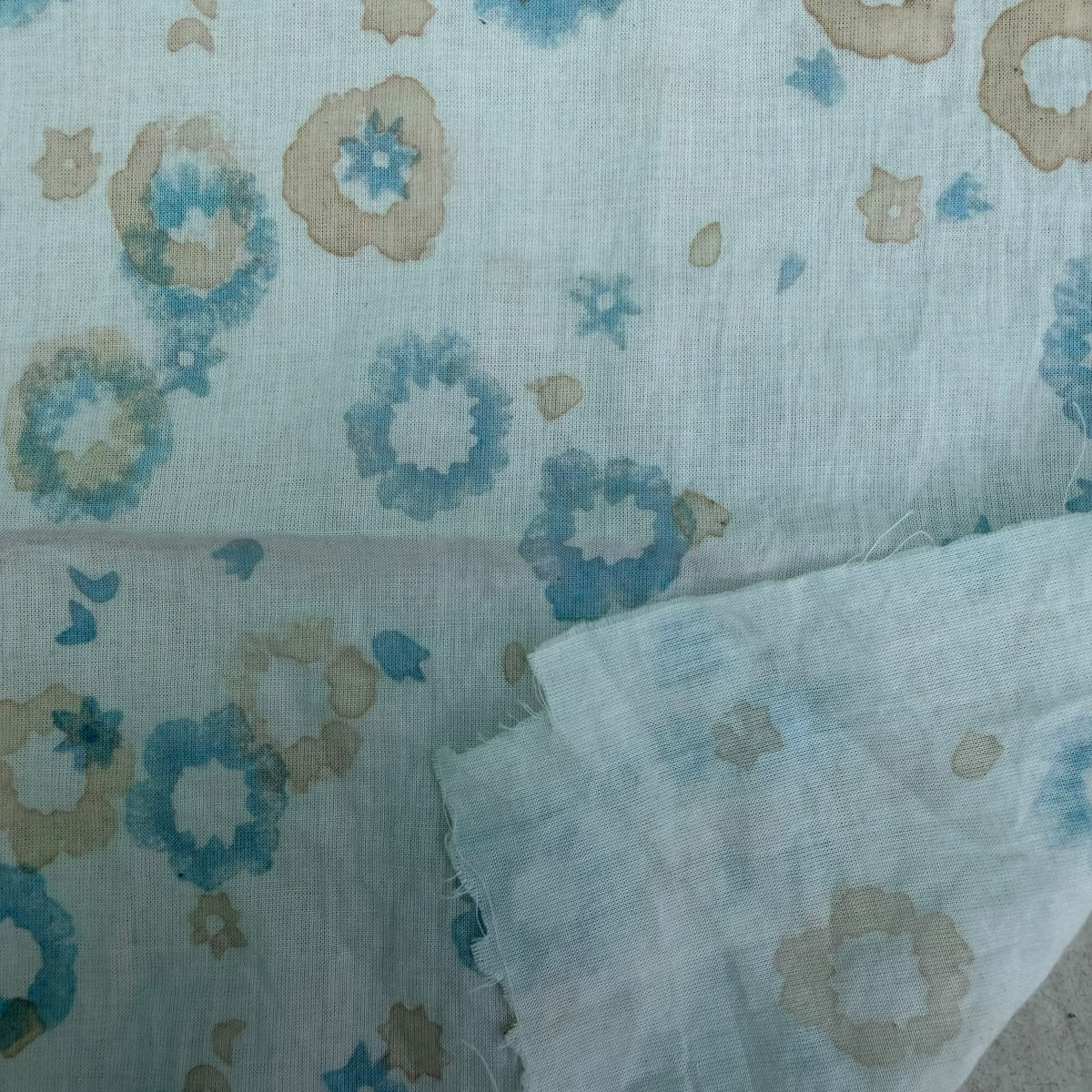 Avelia Cotton 110" Block-Printed Abstract Upholstery Fabric