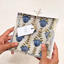 Aangan Swatch Set/ Earth-Inspired Blue Hues Linen Swatch Bundle