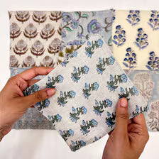 Aangan Swatch Set/ Earth-Inspired Blue Hues Linen Swatch Bundle