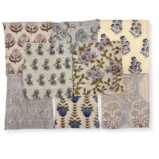 Aangan Swatch Set/ Earth-Inspired Blue Hues Linen Swatch Bundle