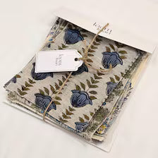 Aangan Swatch Set/ Earth-Inspired Blue Hues Linen Swatch Bundle