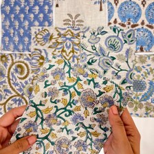 Bhoomi Swatch Set / Natural Earth Shade Block Printed Linen Sample Set