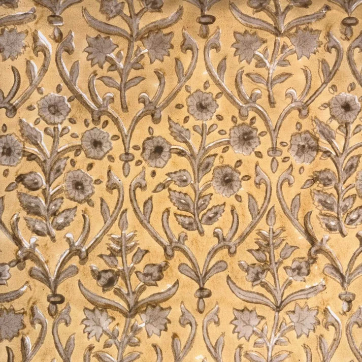 Saaz Cotton 110" Block-Printed Jaal Upholstery Fabric