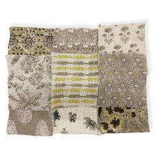Earthy Linen Hand-Block Print Swatch Set: Sanganeri Jaipur Collection