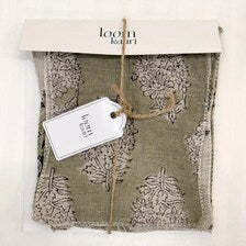 Earthy Linen Hand-Block Print Swatch Set: Sanganeri Jaipur Collection