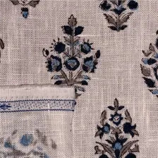 Anvika Linen 58" Block-Printed Buta Upholstery Fabric