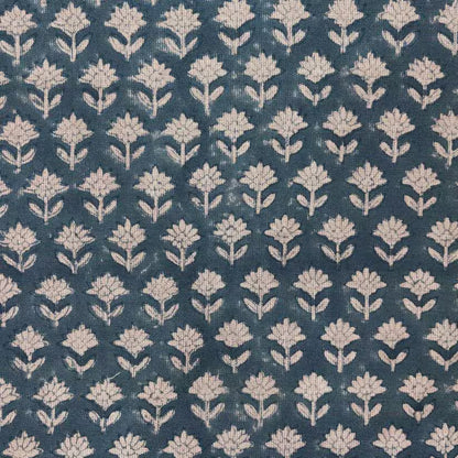 Rangdhara Chambray 65" Block-Printed Buti Upholstery Fabric