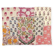 Maati Swatch Set / Pink Tones Hand Block Print Linen Swatches