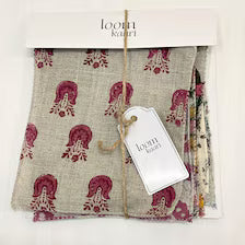 Maati Swatch Set / Pink Tones Hand Block Print Linen Swatches